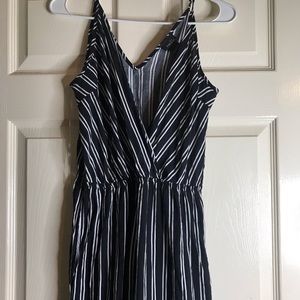 Black and white striped romper